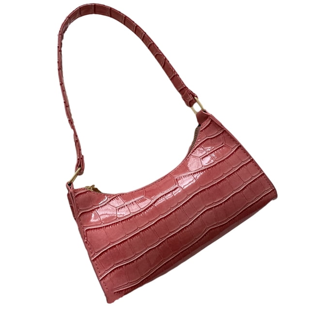ZheElen Colorfast Shopping Bag For Fashionable Daily Needs Durability PU Exquisite Shopping Bag Bag Retro pink