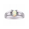 thumbnail image 1 of RYLOS Mens Rings Sterling Silver Classic Design 7X5MM Oval Gemstone & Diamond  Opal October Birthstone Ring Size 12, 1 of 6