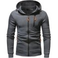 thumbnail image 1 of ORUYROP Sweat à Capuche Zippé pour Hommes, Mode Automne/hiver 2023, Veste Décontractée à Manches Longues, 1 of 6