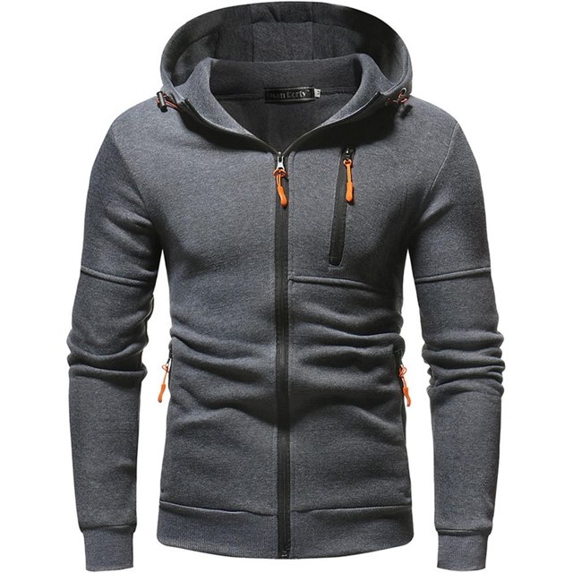 ORUYROP Sweat à Capuche Zippé pour Hommes, Mode Automne/hiver 2023, Veste Décontractée à Manches Longues