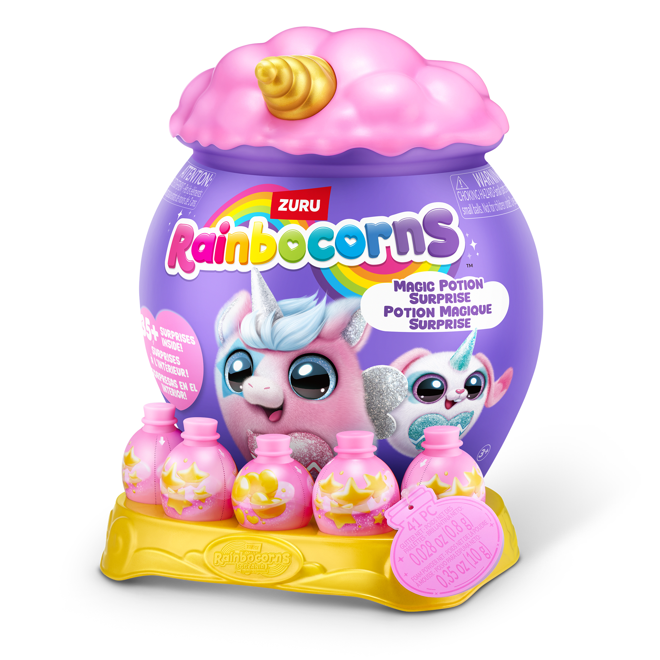 Rainbocorns Magic Potion Surprise Series 1 de ZURU – Peluche Surprise magique avec Booboocorn à collectionner, bijoux à faire soi-même et accessoires créatifs, jouet pour filles (3 ans et plus).
