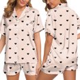 thumbnail image 2 of HNMKIU Pyjamas Womens Pajamas Set Two Piece Pj Sets Sleepwear Loungewear Button Down Pj Sets, 2 of 4