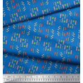 thumbnail image 2 of Soimoi Blue Poly Georgette Fabric Joker Face & Colorful Arrow Decor Fabric Printed Yard 52 Inch Wide, 2 of 3