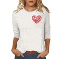 thumbnail image 1 of Penkiiy Chemises de la Saint-Valentin pour Femmes Décontractées Manches 3/4 Col Rond Blouses Imprimé Mignon Tuniques Tops 2025 3TG Multicolore, 1 of 5