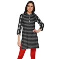 thumbnail image 1 of Moomaya Kurtis Courtes à Col Montant en Poly-Crêpe pour Femmes, Haut de Robe Imprimé, 1 of 5