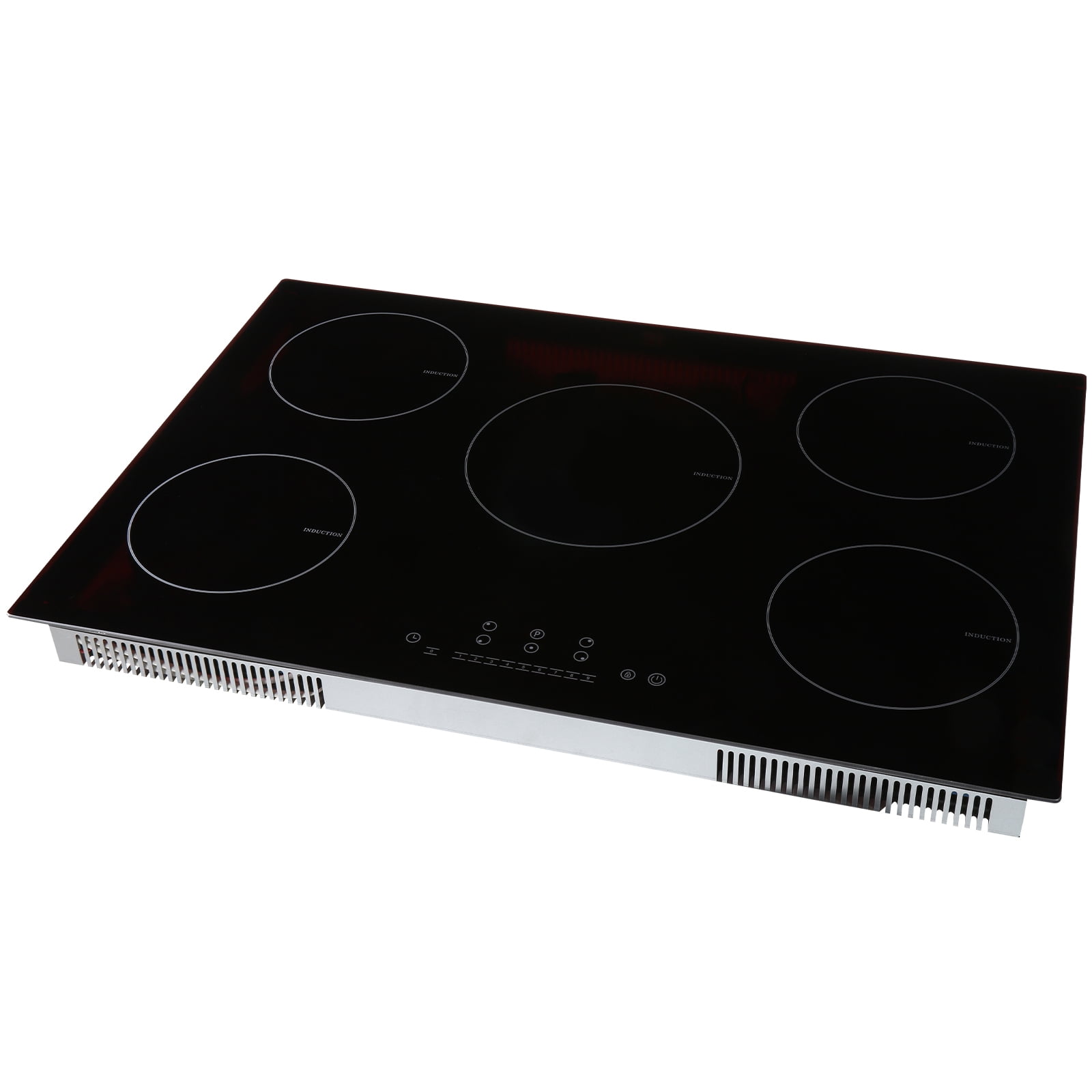 KFFKFF Induction Cooktop, 5 Heating Elements, 30'' Electric Stove, Integrated Magnetic Cooktop 9200W, 9 Heat Settings, LED Touch Display with Child Safety Lock & Overheat Protection