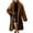 Coffee, variant on RXMEKW Faux Fur Jacket for Women Winter Warm Long Sleeve Turn-Down Collar Coat Outerwear Casual and Party Wear