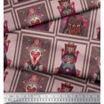 thumbnail image 3 of Soimoi Polyester Crepe Fabric Animal Skin & Chinese Opera Mask Devil Print Fabric by The Yard 42 Inch Wide, 3 of 3