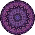 thumbnail image 1 of Ahgly Company Tapis Rond Lavable en Machine Intérieur Transitionnel Orchidée Violet, 4 Pieds Rond, 1 of 7