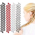 thumbnail image 3 of 4pcs French Braid Tools for Stylish Fishbone Hairstyles - Black, White, Red, Grey Multi-Color Hair Braiding Kit, 3 of 7