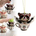 thumbnail image 1 of Clearance! Cute Angel And Angel Raccoon Ornaments Colorful Fashion Ornaments Acrylic Cow Ornaments Cute Angel And Angel Raccoon Car Backpack Decorations, 1 of 7