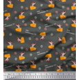 thumbnail image 1 of Soimoi Grey Poly Georgette Fabric Cheese Slice & Rats Kids Printed Craft Fabric by the Yard 52 Inch Wide, 1 of 3
