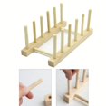 thumbnail image 2 of Bamboo Dish Plate Bowl Cup Book Pot Lid Cutting Board Drying Rack Stand Drainer Storage Holder Organizer Kitchen Cabinet（Keep Dry）, 2 of 6