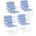 thumbnail image 1 of Gymax 4pcs Folding Beach Chair Camping Lawn Webbing Chair Lightweight 1 Position Blue, 1 of 9