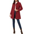 thumbnail image 2 of INSPIRE CHIC Manteau d'Hiver Long Chaud à Simple Boutonnage pour Femme Rouge Foncé TG, 2 of 5