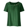 thumbnail image 4 of asjyhkr T-Shirts d'Été pour Femmes Col Rond Manches Courtes Légers T-Shirts Décontractés Mode Confortables Basiques, 4 of 6