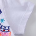 thumbnail image 3 of MIASHUI Robe d'Été à Fleurs pour Fille, Manches Courtes, Boho, Tout-Petit Enfant, Robes Décontractées, Blanc, 5-6 Ans, 3 of 6