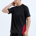 thumbnail image 3 of BOBOGOJP T-Shirts d'Entraînement pour Hommes Manches Courtes Col Rond en Coton (Noir,5TG), 3 of 5