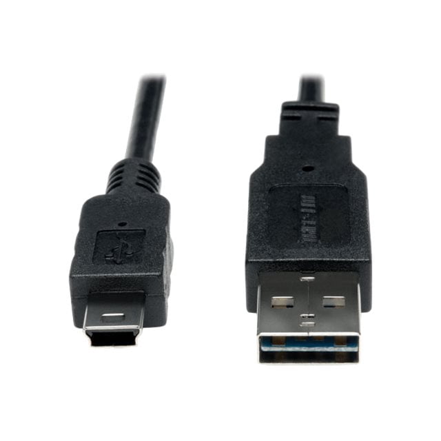 Eaton Tripp Lite Series Universal Reversible USB 2.0 Cable (Reversible A to 5Pin Mini B M/M), 6 ft. (1.83 m) - USB cable - mini-USB Type B (M) to USB (M) - USB 2.0 - 6 ft - molded - black
