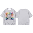 thumbnail image 4 of LUOGENLI T-Shirt pour Filles Enfants Mode Décontractée Imprimé Col Rond Ample Manches Courtes T-Shirt Haut Maxi Hauts Ensembles Filles Tenue 2 Pcs Manches Longues Gris Clair 8-9 Ans, 4 of 4