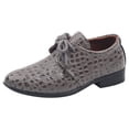 thumbnail image 1 of Boys Leather Shoes Four Seasons Pattern Fashion Simple Solid Color Lace Up Low Heel Comfortable Performance Shoes, 1 of 9