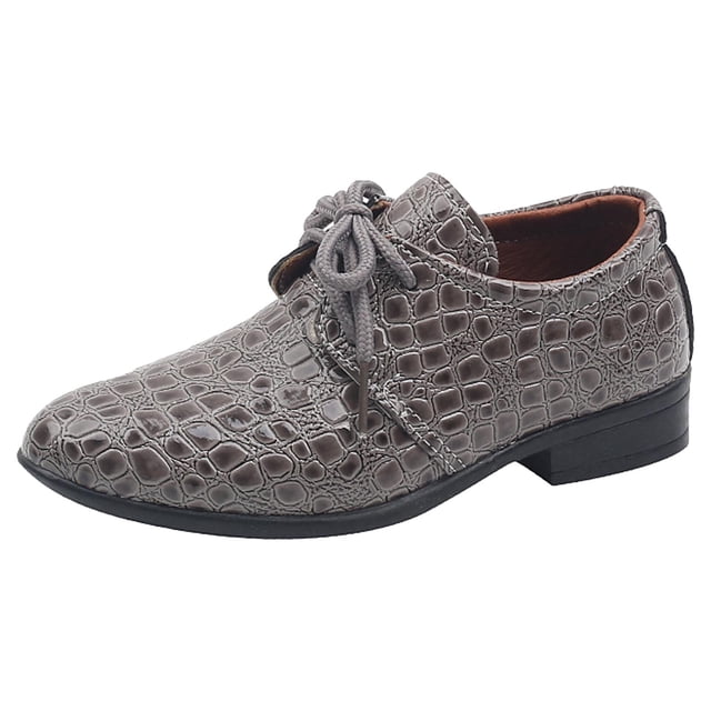 Boys Leather Shoes Four Seasons Pattern Fashion Simple Solid Color Lace Up Low Heel Comfortable Performance Shoes