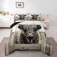thumbnail image 2 of Erosebridal Ensembles de Literie Highland Cow Double avec Couette, Insert de Couette Faune, Décor Rustique de Ferme, Réversible 3 Pcs, 2 of 7