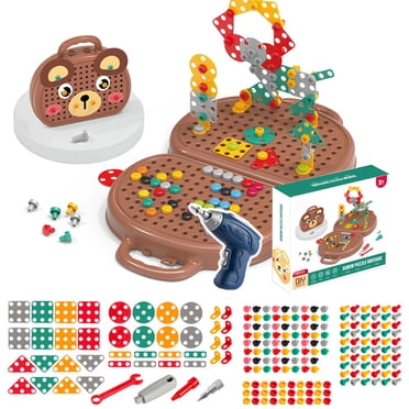 Boîte à Outils Jouet Créative de 204 Pcs, Boîte à Outils de Réparation pour Enfants avec Perceuse Électrique et Trousse de Vis, Jouet Éducatif pour Enfants de 3 à 12 Ans