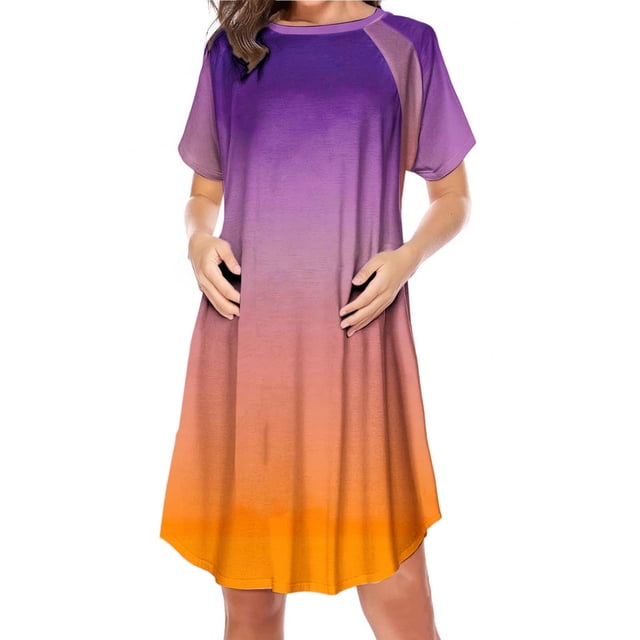 Robe de Maternité pour Femmes avec Fermeture Éclair Latérale pour un Allaitement Facile, Manches Courtes, Col Rond, Imprimé Floral, Tissu Extensible Léger