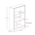 thumbnail image 4 of CorLiving Quadra Engineered Wood 3-Tier Shelf Adult Standard Bookcase with 2 Adjustable Shelves, 4 of 4