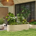 thumbnail image 2 of Outsunny Jardinière Surélevée Galvanisée, 5 x 2 x 1,5 Pi, Crème, 2 of 10