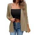 thumbnail image 1 of Cardigans Ouverts pour Femmes Légers à Manches Longues, Cardigan Décontracté Mince d'Automne, Ample, Drapé et Fluide, Beige, TG, 1 of 7