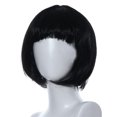 thumbnail image 1 of Riforla Perruque Cheveux Courts Raides Roll Bang Petite Mascarade BK Perruques pour Femmes Noir, 1 of 2