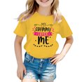 thumbnail image 1 of PMVFHDE Hauts pour Filles T-Shirts Grande Taille pour Fille Hauts Graphiques pour Fille T-Shirts pour Fille Coupe Ample T-Shirts pour Fille Coupe Ample T-Shirt Graphique pour Fille Col Rond Manches Courtes Jaune, 5-6 Ans, 1 of 5