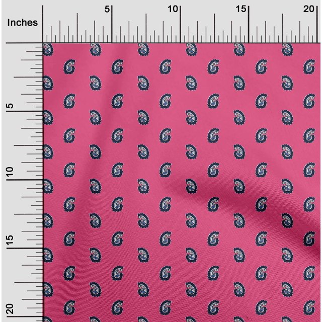 oneOone Viscose Chiffon Fabric Paisley Block Print Fabric BTY 42 Inch Wide
