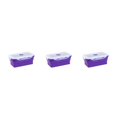 thumbnail image 1 of Ruiboury Silica Gel Compact And Convenient For Easy Storage Making Lightweight Sealed Preservation Box Microwave Lunch Box purple 1200ml 3Set, 1 of 6