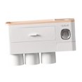 thumbnail image 3 of GUOOL Multifunctional Wall-Mounted Toothbrush Holder, Automatic Toothpaste Dispenser 3 cup pink, 3 of 9