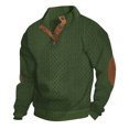 thumbnail image 1 of FAIWAD Mens Long Sleeve Pullover Tops Stand Collar Button Down Classic Color Block Plus Size Tops, 1 of 4