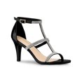 thumbnail image 1 of BLISSFUL STEP Women's Rhinestone Ankle Strap Stiletto High Heels Sandals, 1 of 7