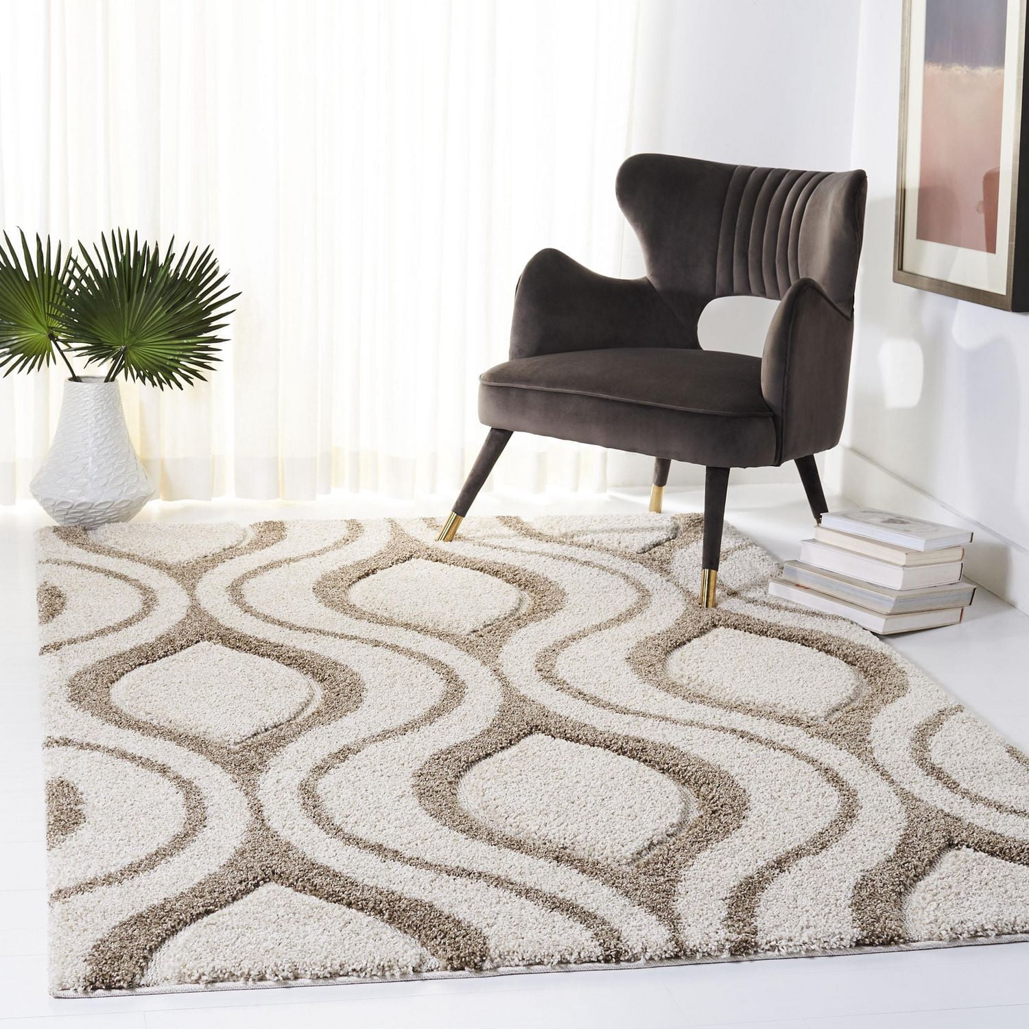 Safavieh Florida Declan Geometric Swirls Shag Area Rug