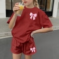 thumbnail image 4 of Robe d'Été à Manches Courtes Haut à Manches Courtes et Short Ensemble Deux Pièces pour Enfants Mignonne Détente d'Été Col Rond, 4 of 6