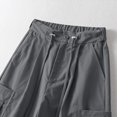 thumbnail image 4 of FAIWAD Womens Cargo Pants High Waist Straight Wide Leg Drawstring Baggy Palazzo Pants with Pockets, 4 of 7