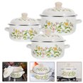 thumbnail image 1 of FUTUREORYY 3pcs Enamel Cooking Pots Set Multi Color for Kitchen Use Instant Noodles Pot, 1 of 6