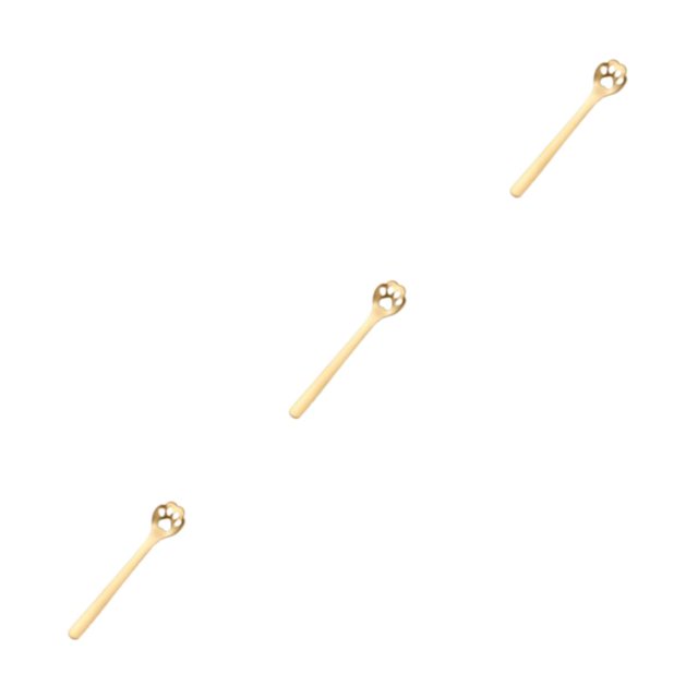 Youkk Exquisite Tea Spoon For Tea Lovers For Home And Restaurant Teaware Essential For Tea Drinking Stainless Steel Spoon Cat's Claw gold 1 3Set