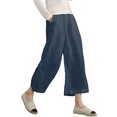 thumbnail image 1 of Luxur Pantalon Palazzo Large Taille Haute pour Femmes, Bleu, Taille 3TG, 1 of 2