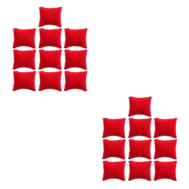 stanreset 10 Pieces Portable Bracelet Pillows Watch Cushions Home Holder Organizer Red 2Set