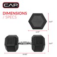 thumbnail image 4 of Haltère hexagonale enduite CAP Barbell, Single 3 - 100 lb, 4 of 7