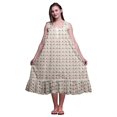 thumbnail image 1 of Bimba White38 Feuilles Florales et Dahlia Nuisette Sans Manches pour Femmes Coton Imprimé Vêtement de Nuit pour Dames Tenue de Sommeil Très Grand, 1 of 6