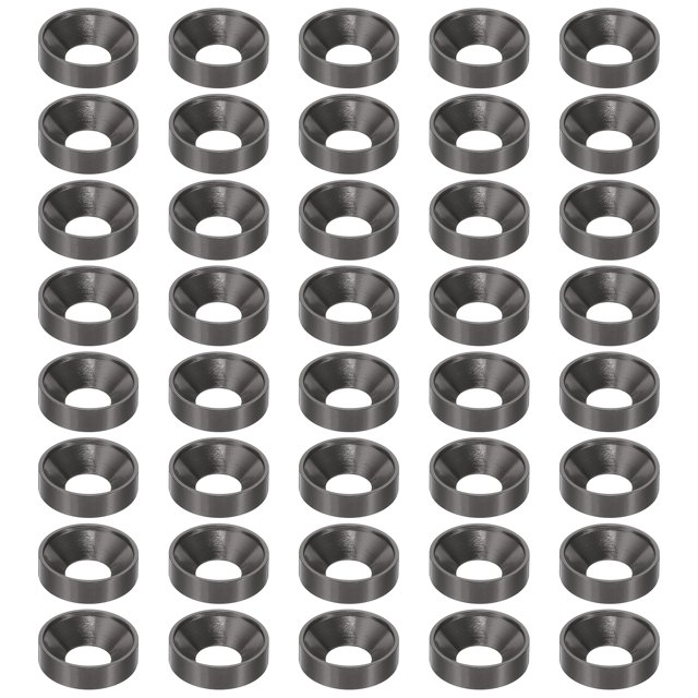 Uxcell M8 Finition Laveuse à Ressort, 40 Pcs Joint de Vis en Alliage d'Aluminium pour Pièces Mécaniques Gris