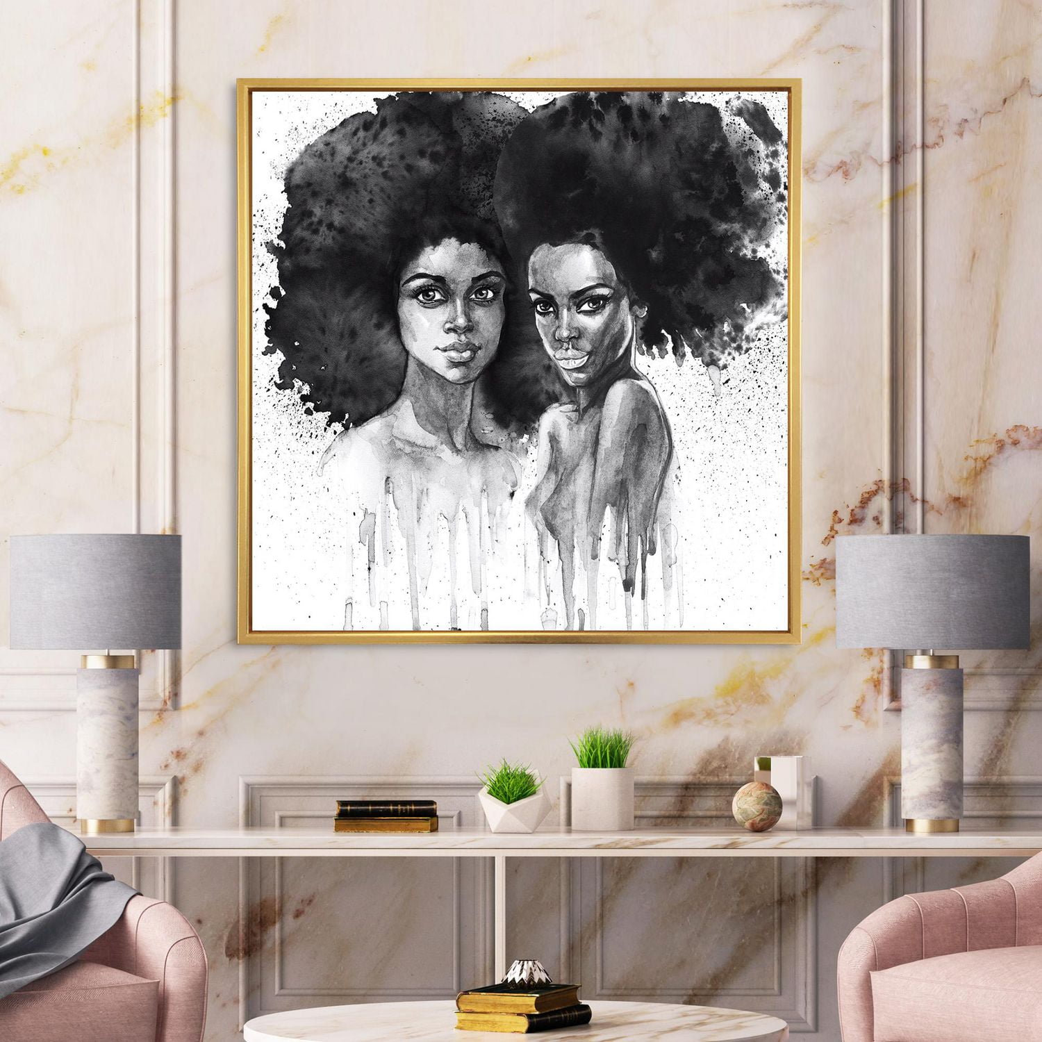 Designart Portrait de femme afro-américaine XI ART MURAL À CADRE FLOTTÉ